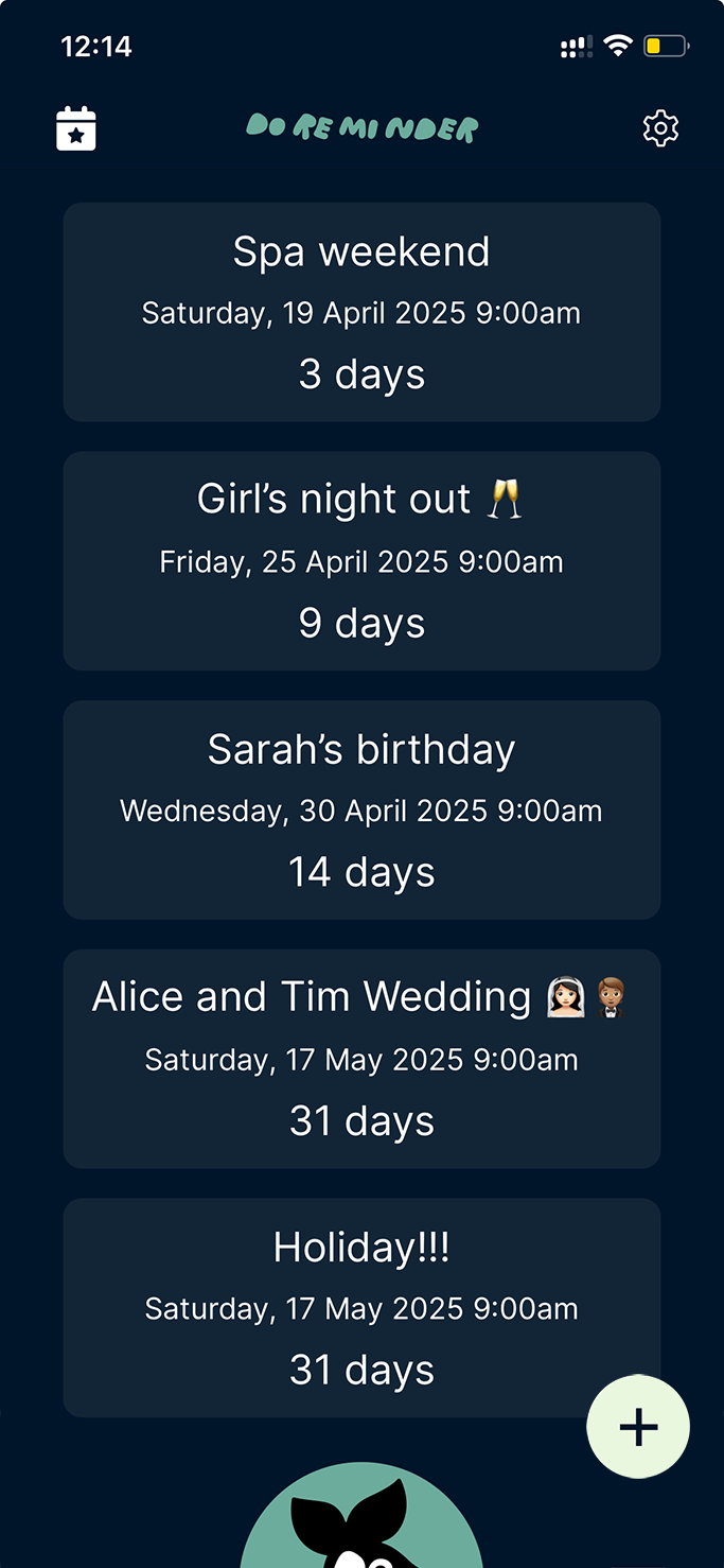 phone with DoReMinder open